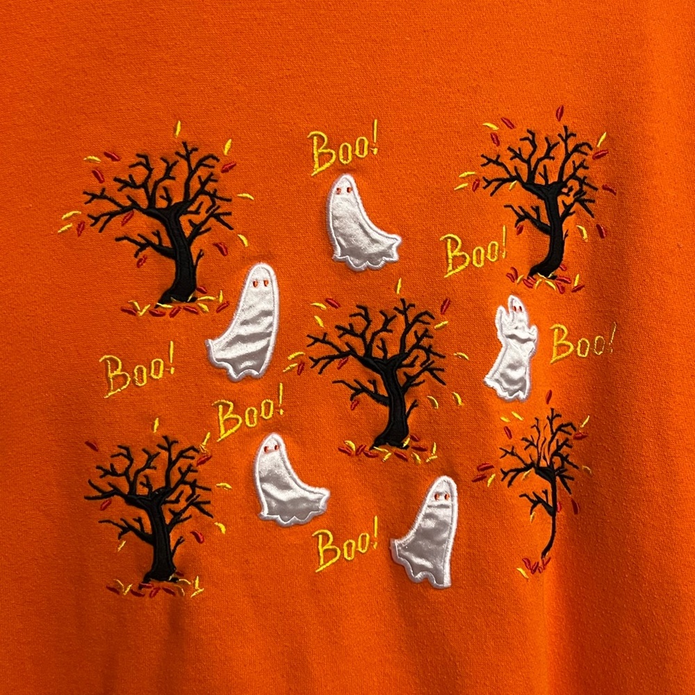 Orange halloween sweater, size medium